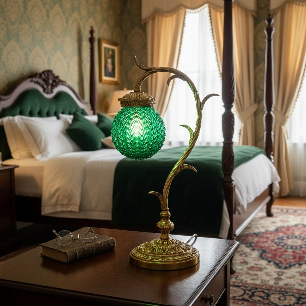 Smaragdgrøn Virelle-bordlampe