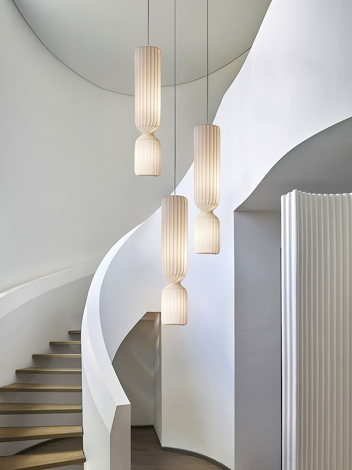 Candeeiro suspenso minimalista em PVC Twist