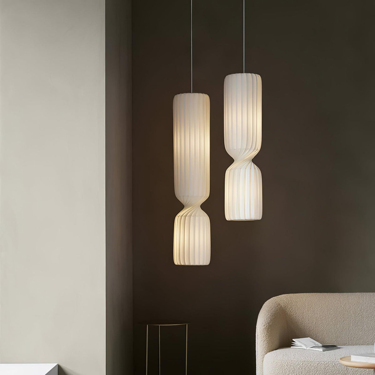 Candeeiro suspenso minimalista em PVC Twist