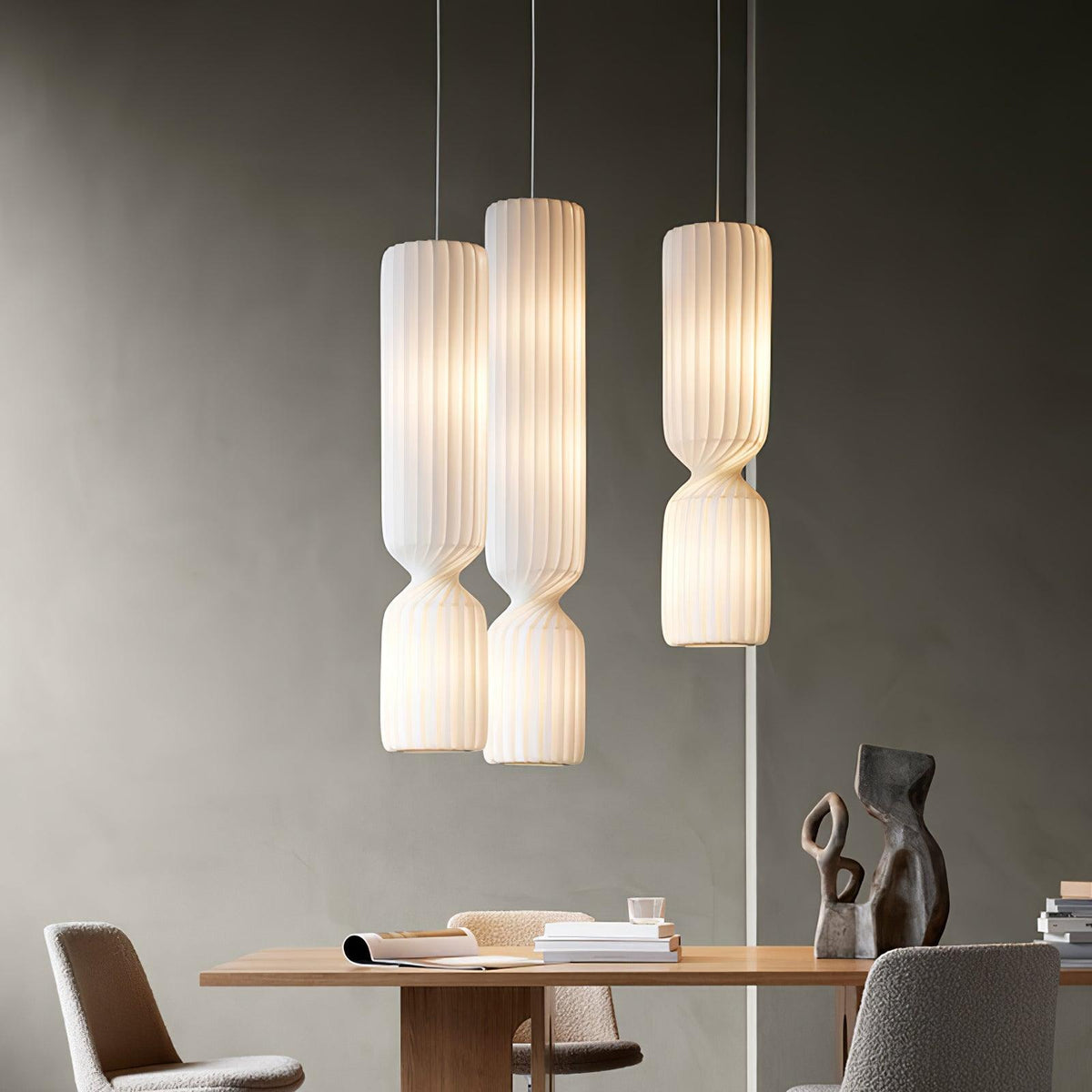 Candeeiro suspenso minimalista em PVC Twist