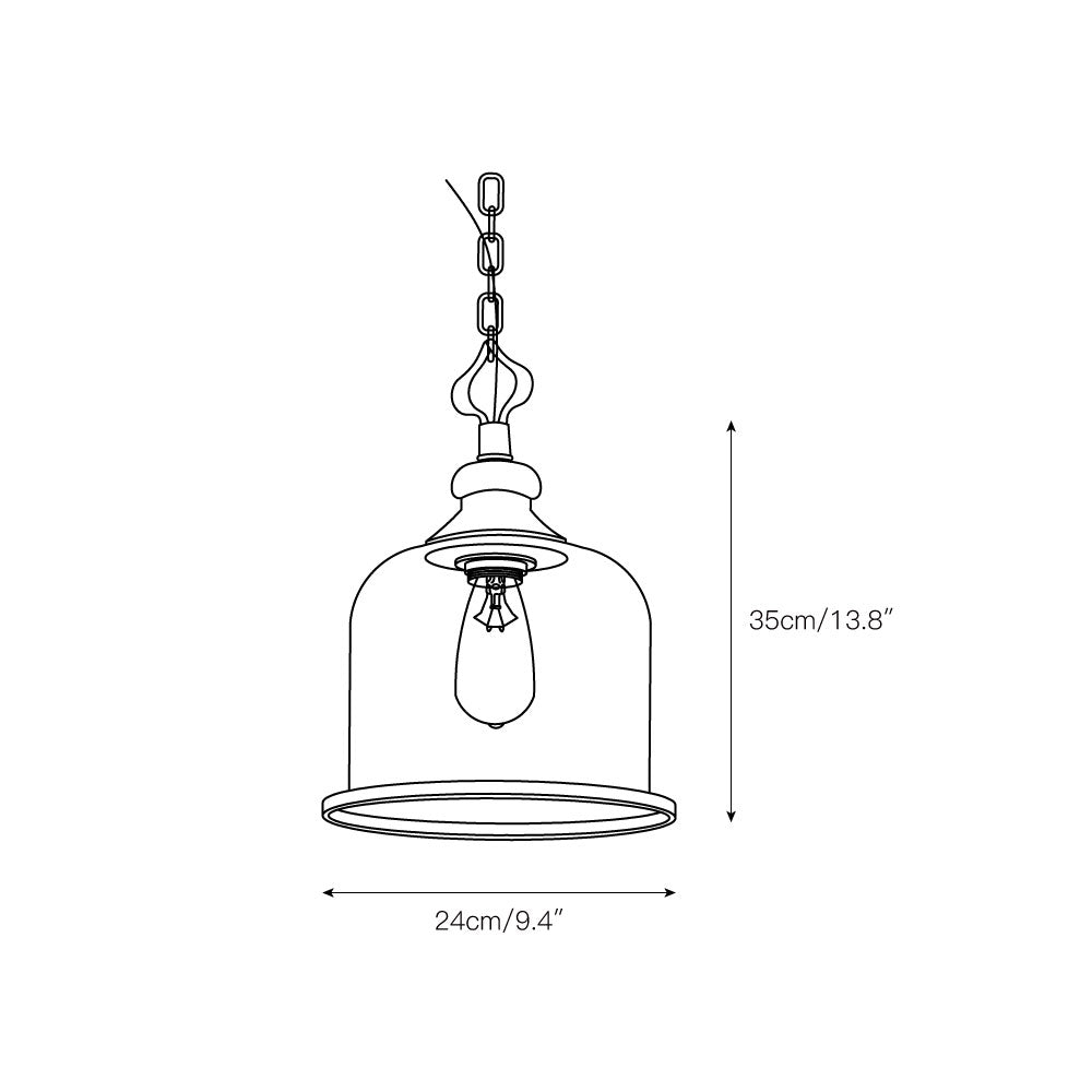 Celaniella vintage-pendel i glas med elegant udtryk