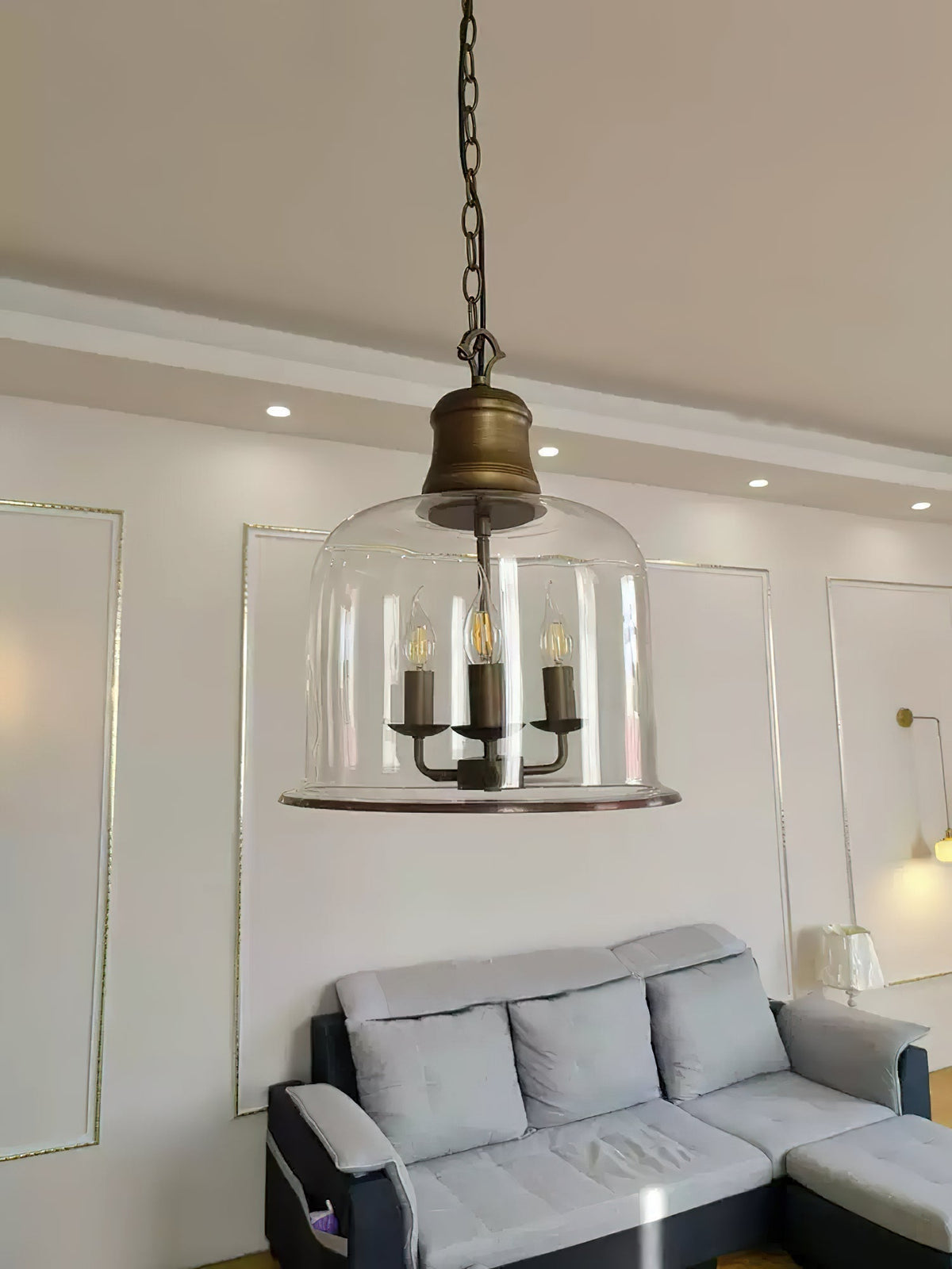 Celaniella vintage-pendel i glas med elegant udtryk