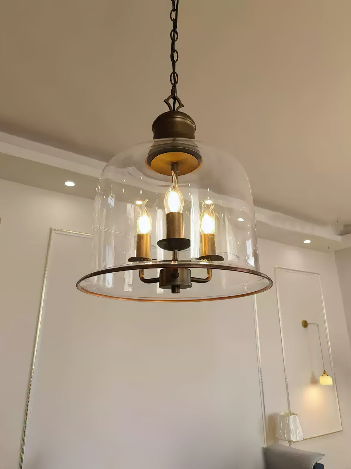 Celaniella vintage-pendel i glas med elegant udtryk