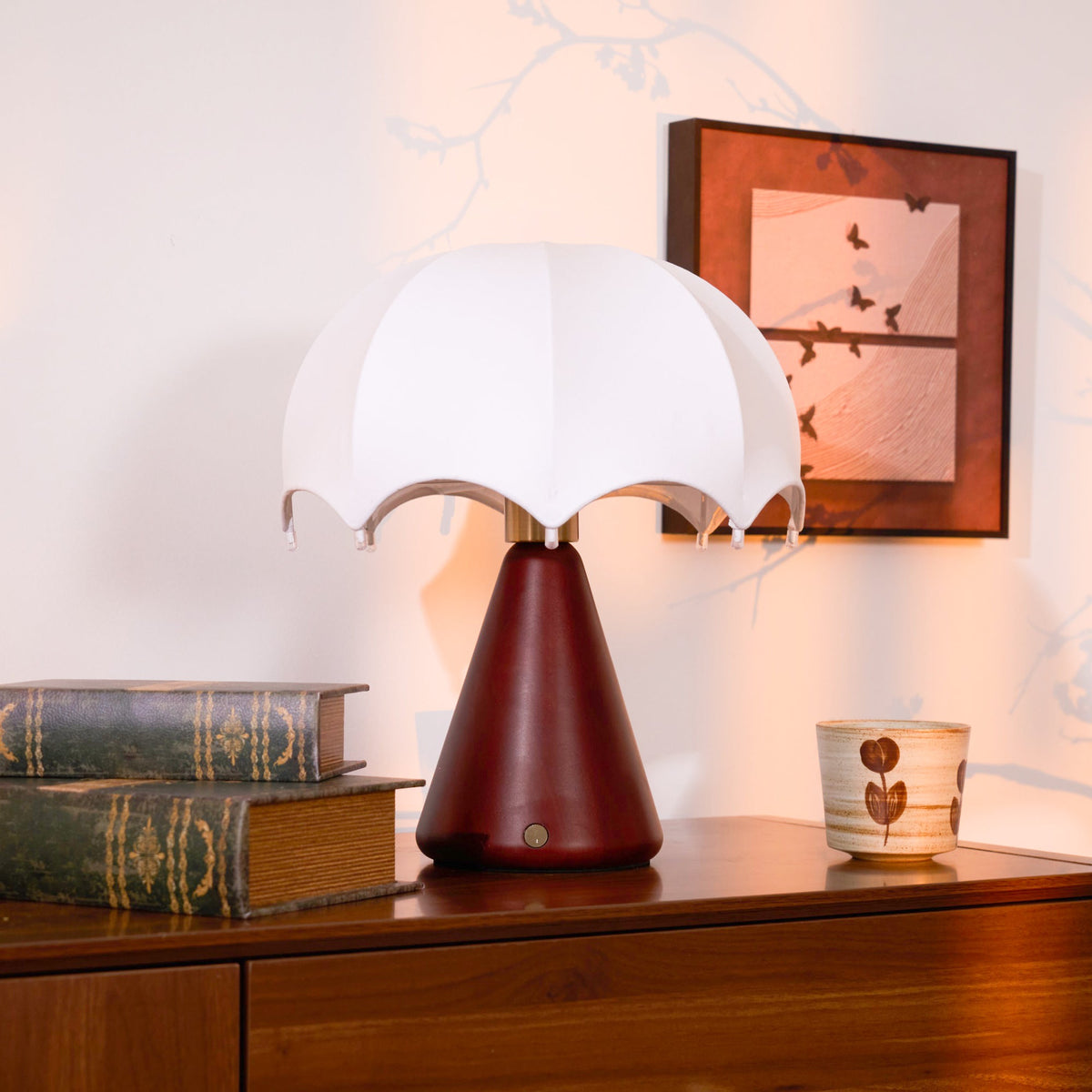 Parasol bordlampe i træ