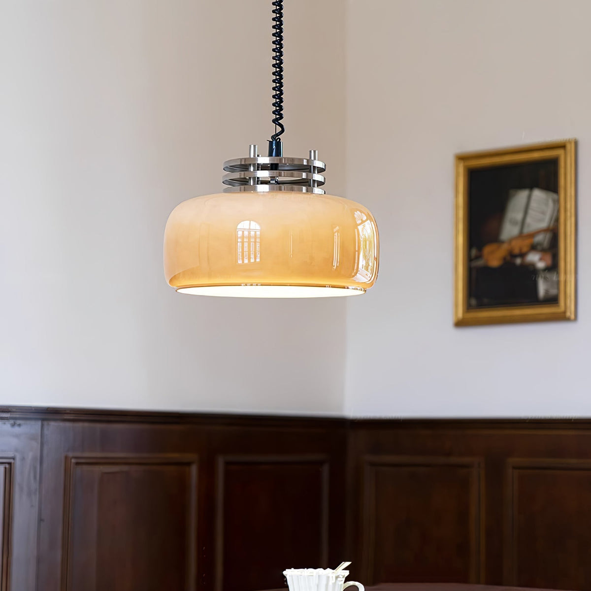 Quorin industriell pendellampa i glas