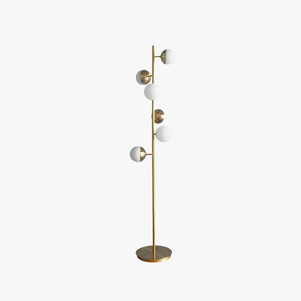 Valentina Floor Lamp Ball Modern, Metal/Ceramic, White/Gold, Living Room