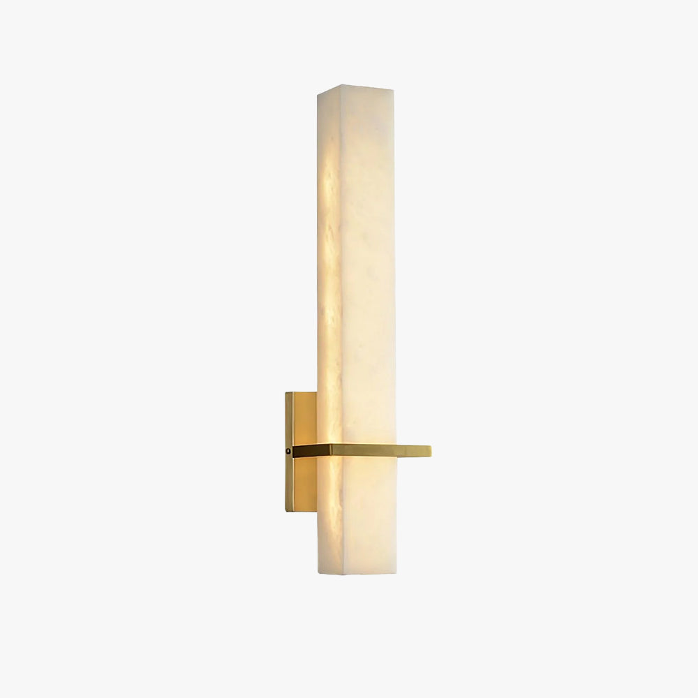 Eiriaya Wall Lamp White Alabaster Brass Modern Cuboid