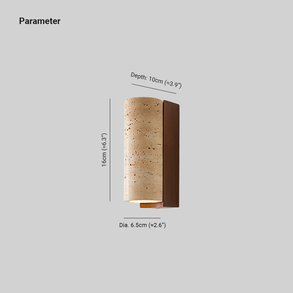 Nula Natural Travertine Wall Lamp