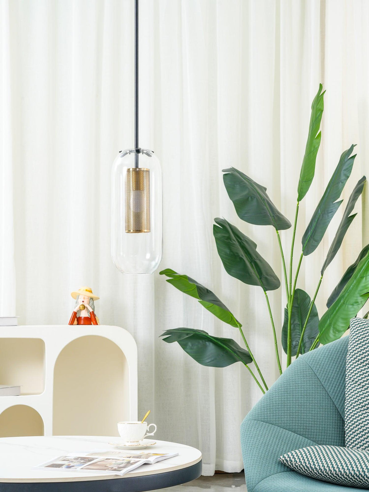 Sypharil minimalistisk pendellampe i glas