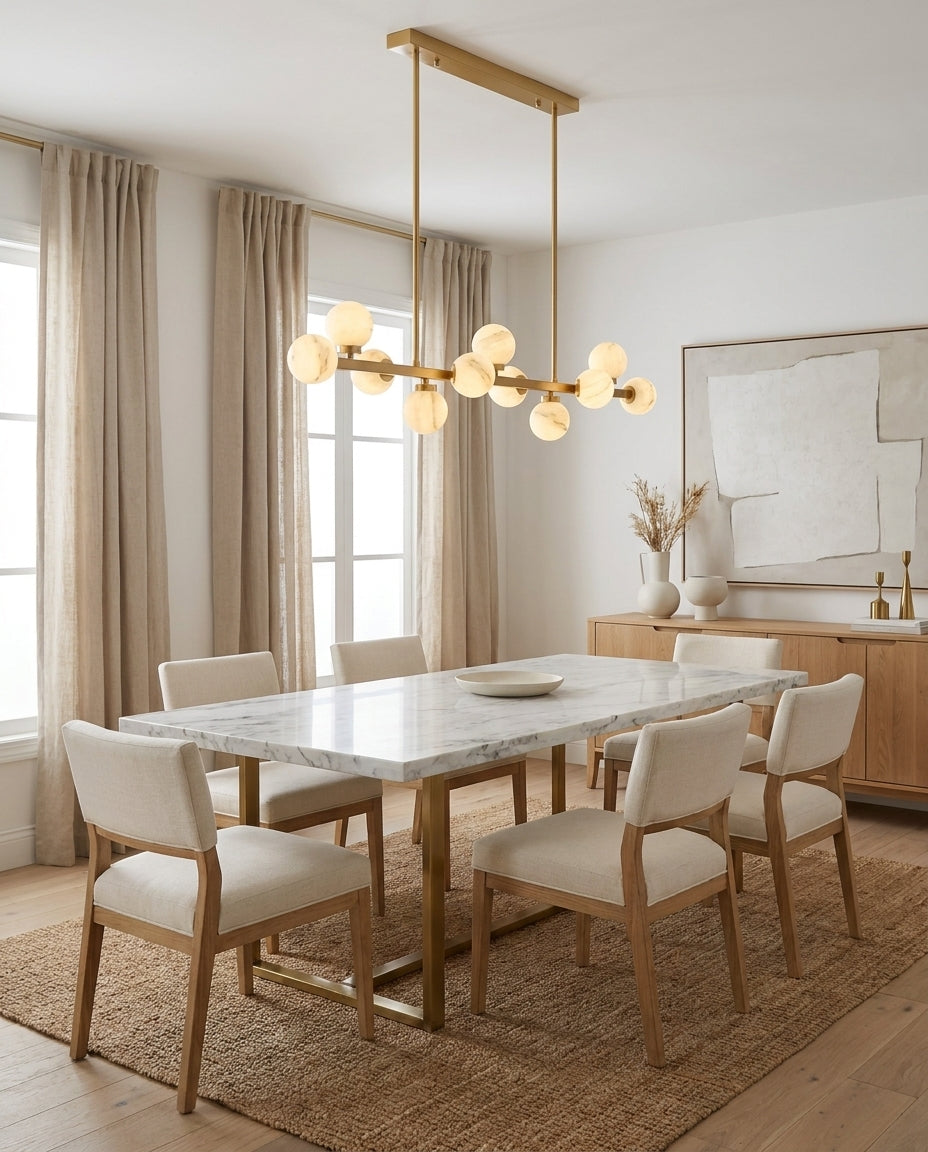 Candeeiro de lustre Yelford em alabastro