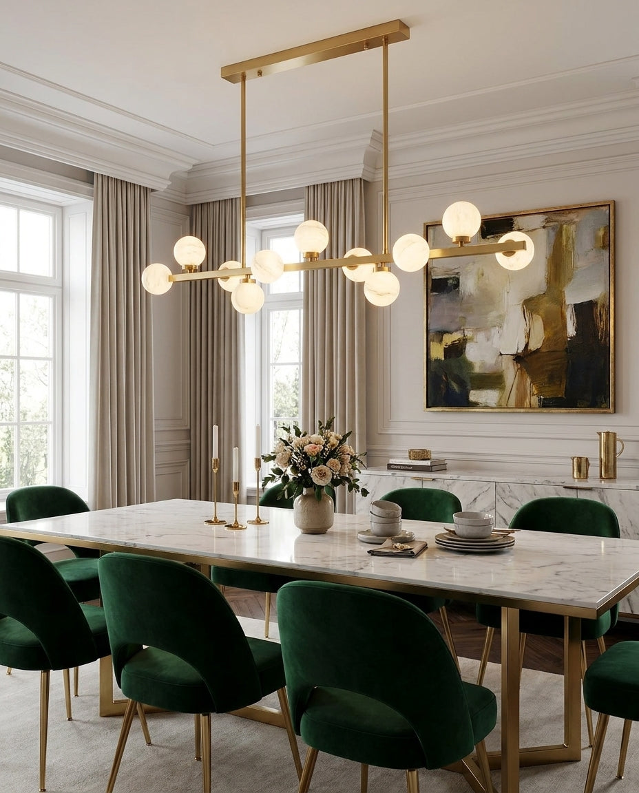 Candeeiro de lustre Yelford em alabastro