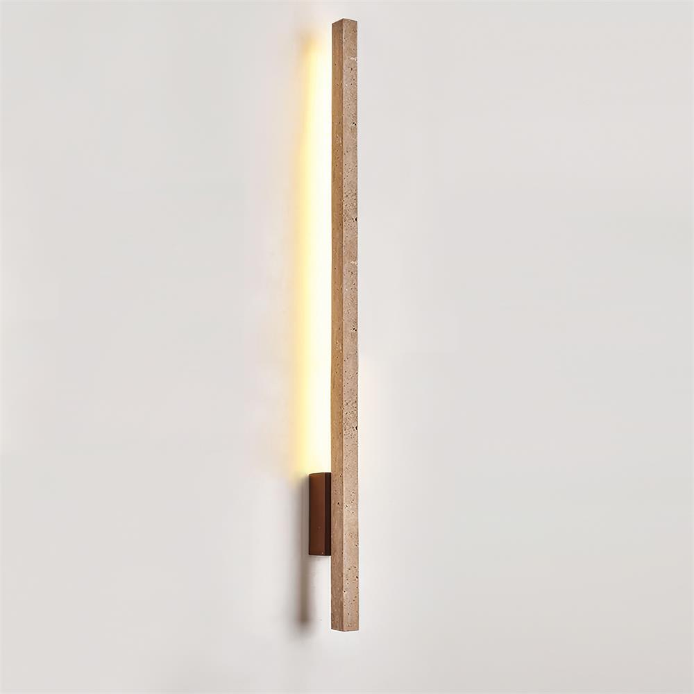 Candeeiro de parede Corvella, fino e linear, em travertino, minimalista
