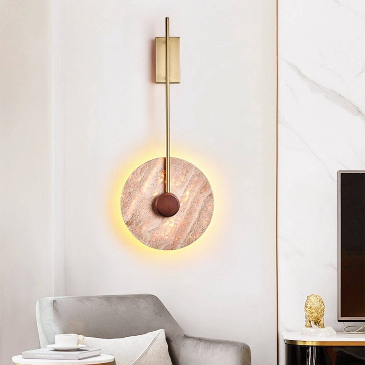 Candeeiro de parede em travertino Solven