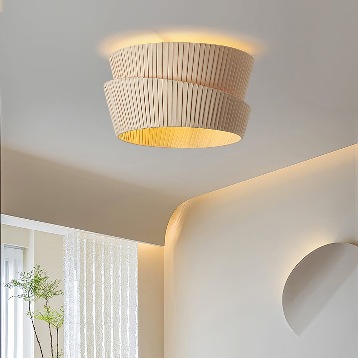 Xlenis Naturlig unik snoet loftslampe i stof