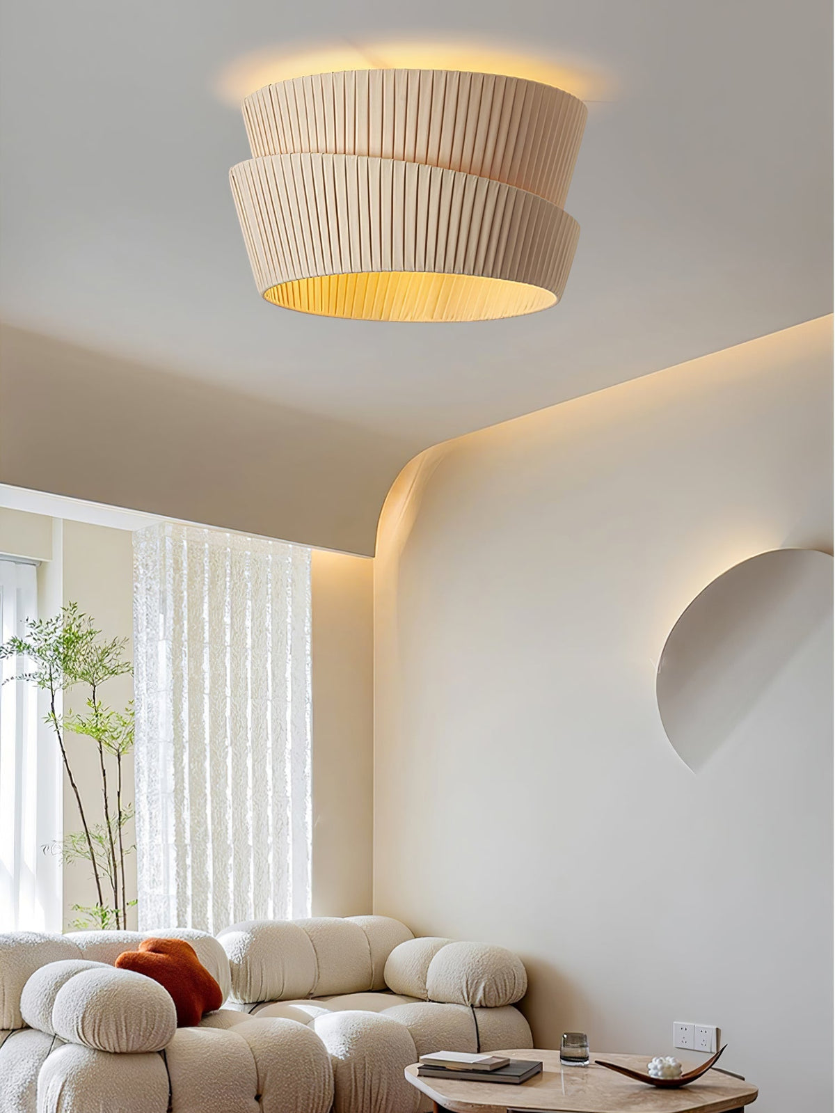 Xlenis Naturlig unik snoet loftslampe i stof
