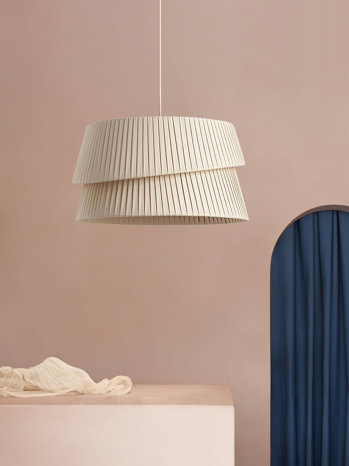 Ilira exklusiv elegant pendellampa i tvinnat tyg
