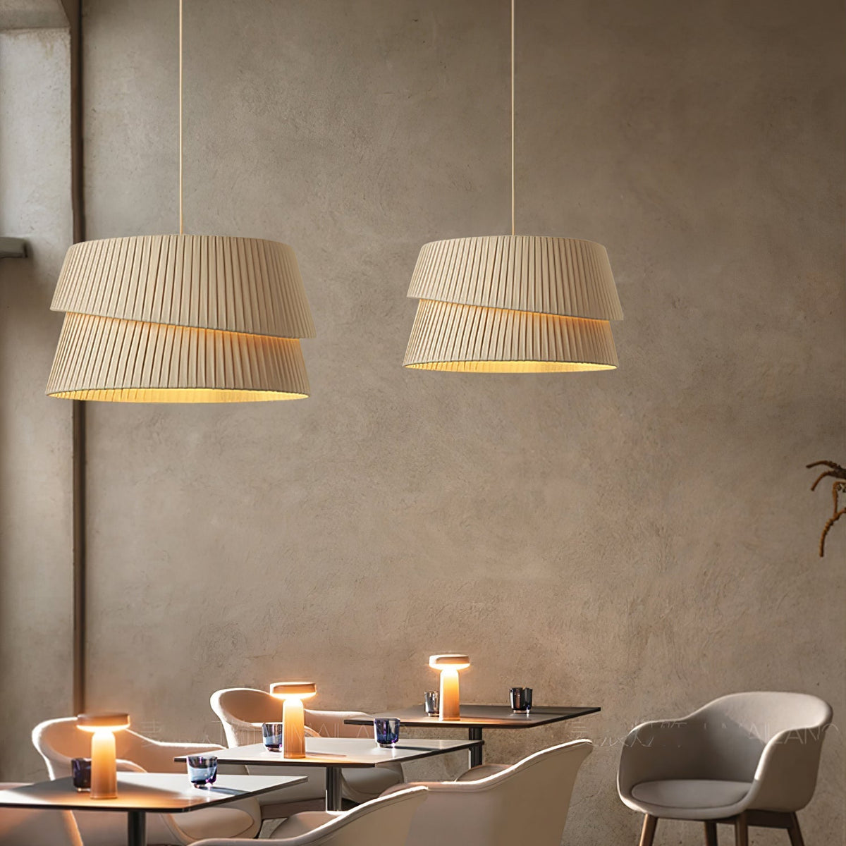 Ilira exklusiv elegant pendellampa i tvinnat tyg