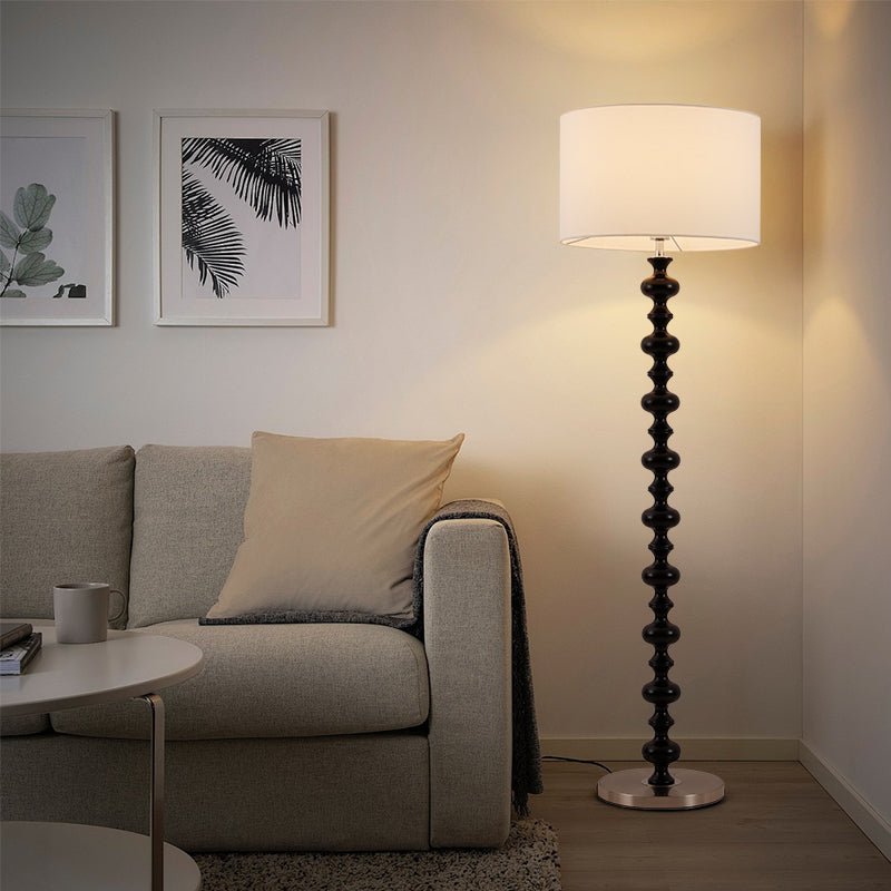Eloisen minimalistisk gulvlampe i træ og stof