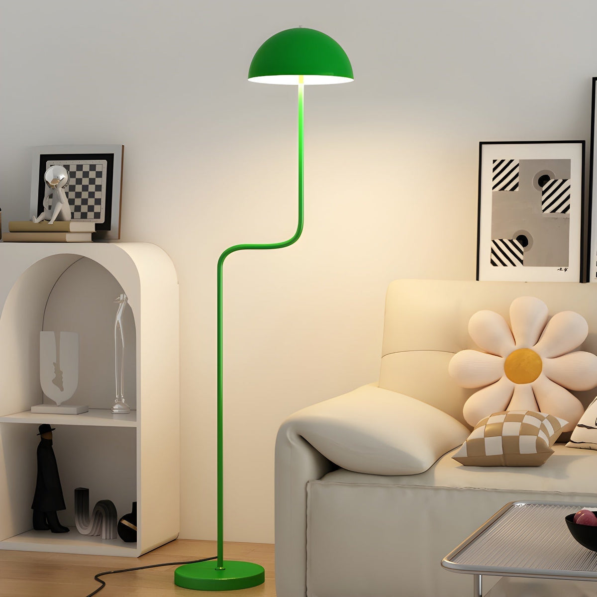 Candeeiro de pé minimalista em vidro