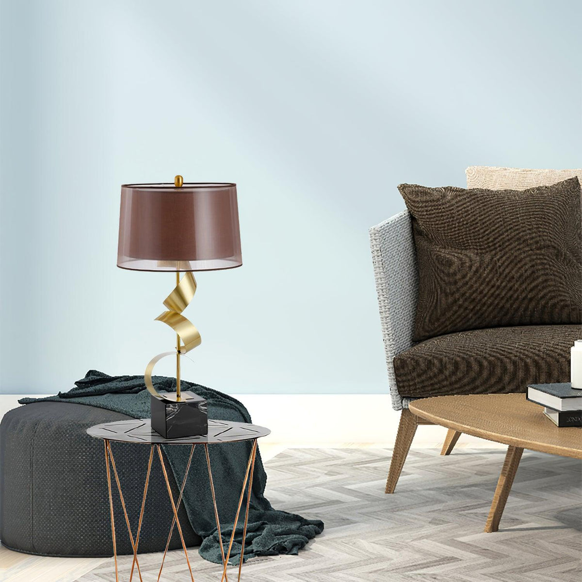 Seraph luksuriøs bordlampe i stof
