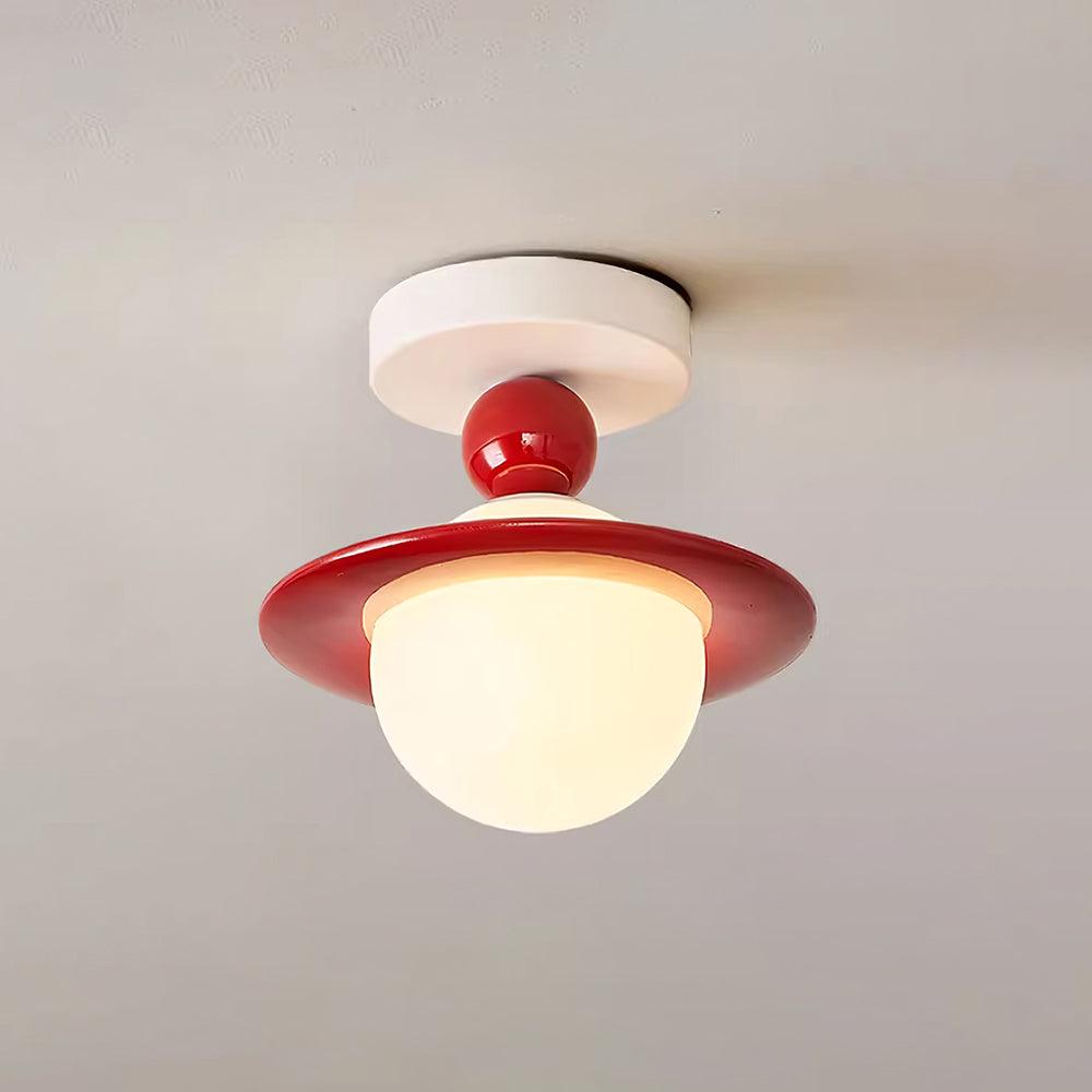 Candeeiro de teto Selvian vermelho e branco, Sputnik retro