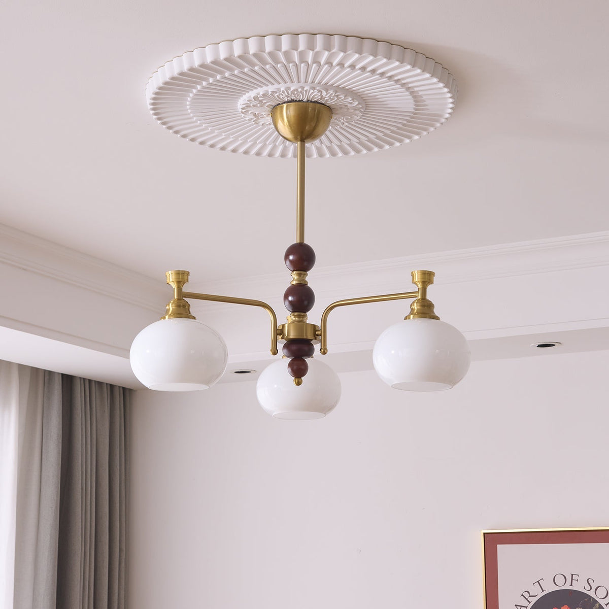Aursolos traditionell elegant krona i trä och glas