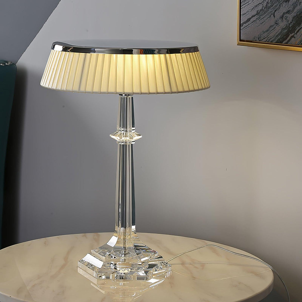 Haloza-ylellinen kankainen pöytävalaisin