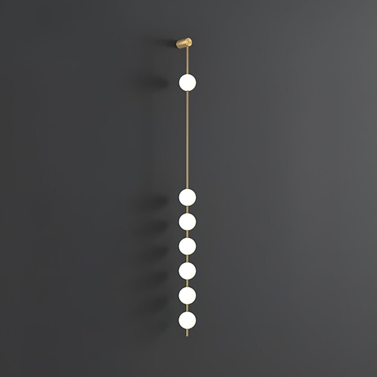 Luminária de parede Soloiella com bolas verticais em latão