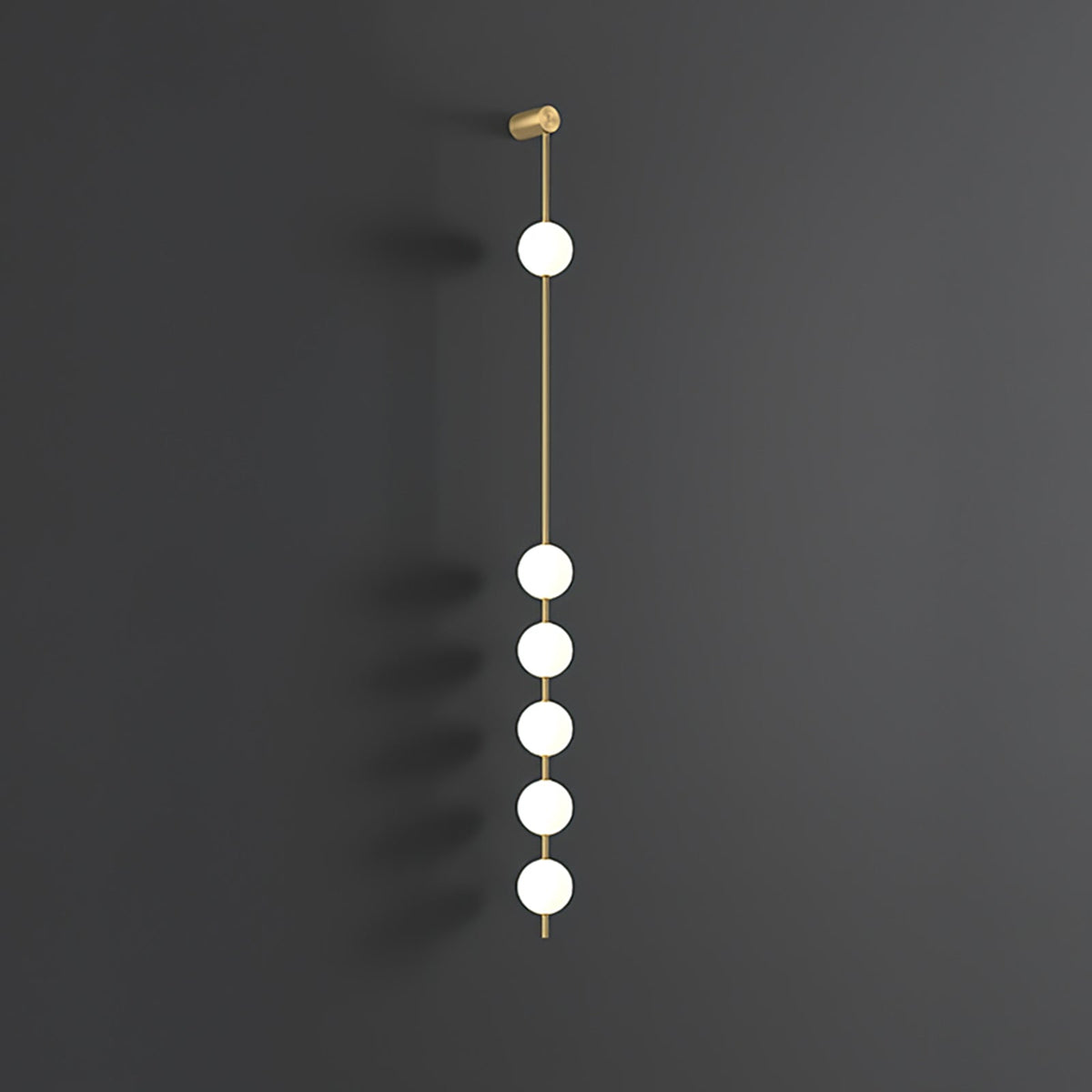 Luminária de parede Soloiella com bolas verticais em latão
