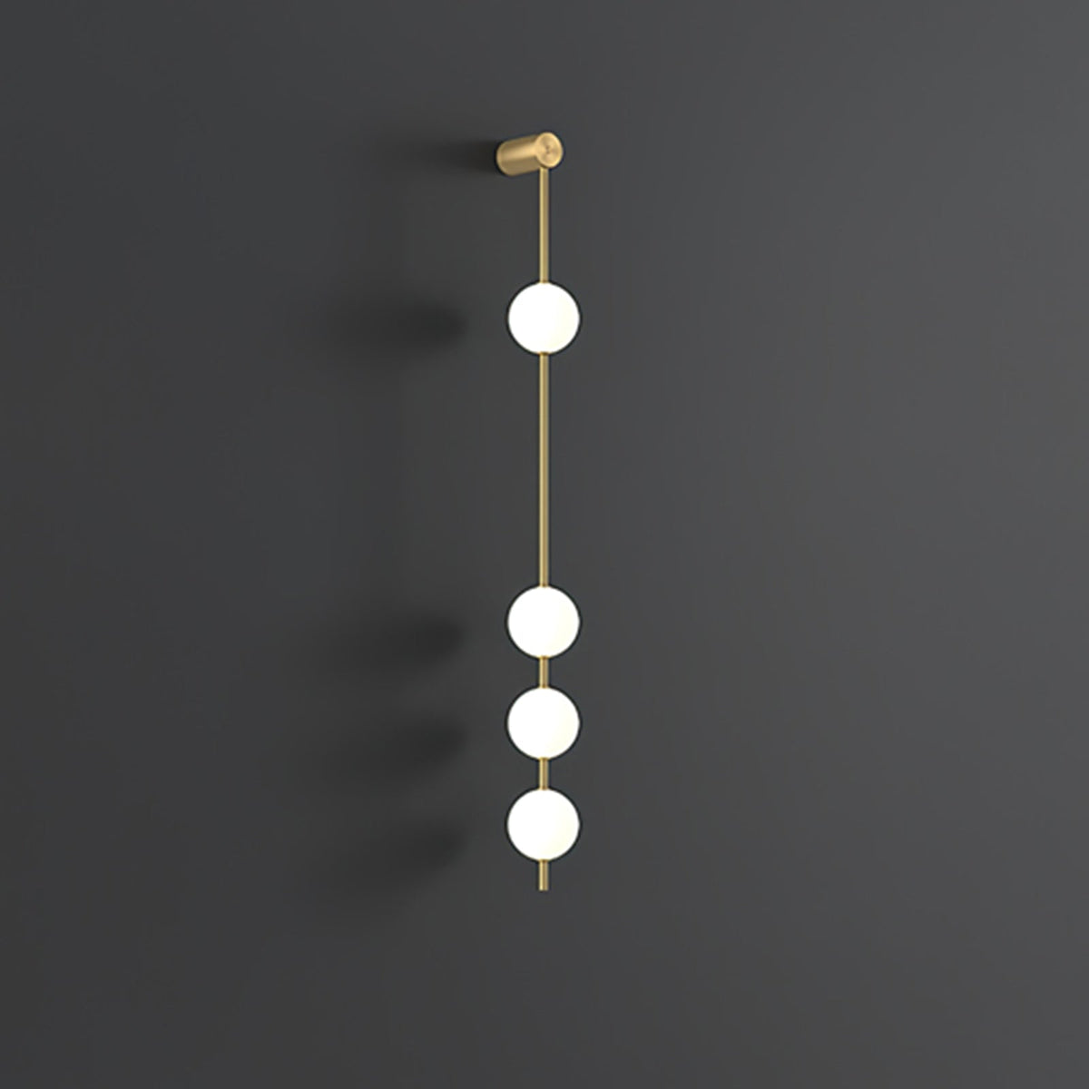 Luminária de parede Soloiella com bolas verticais em latão