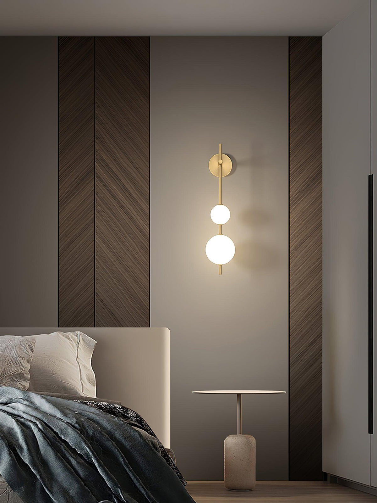Miriiella vägglampa vertikal klotformad minimalistisk