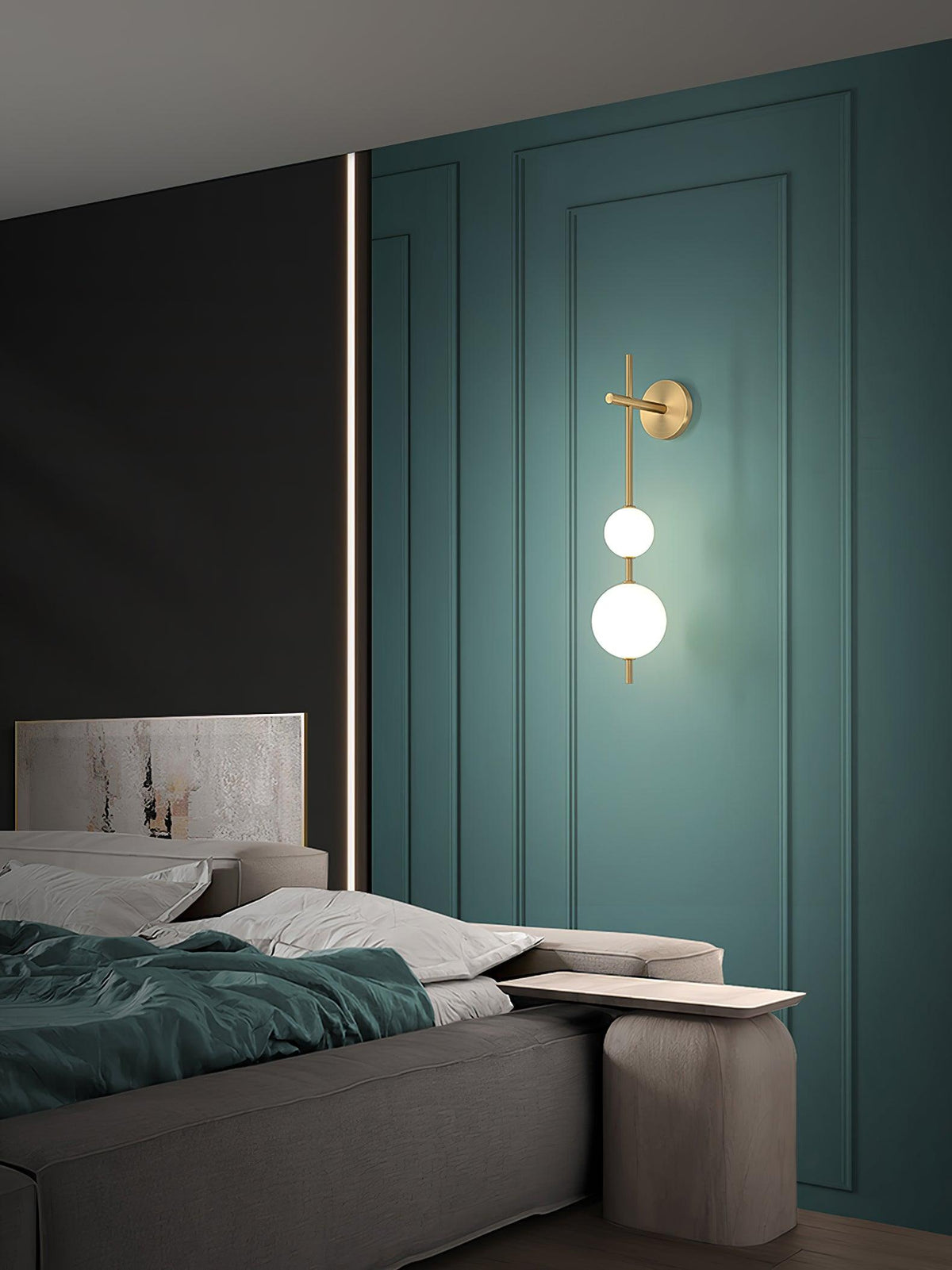 Miriiella vägglampa vertikal klotformad minimalistisk