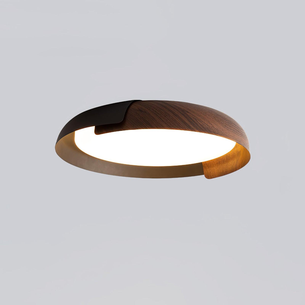 Nomino-pyöreä akryyli- ja puukattovalaisin, pehmeä ja minimalistinen