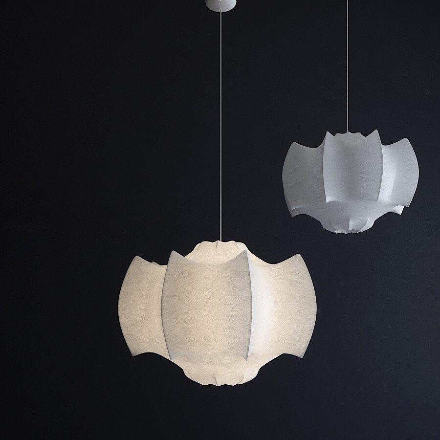 Candeeiro pendente Lotus minimalista em seda
