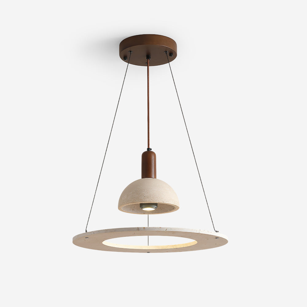 Valenise Travertine Dome & Ring -riippuvalaisin