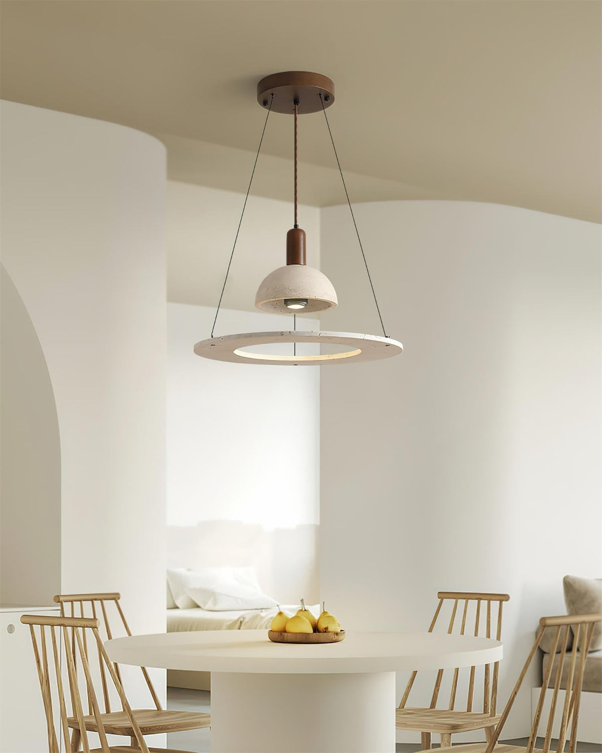 Valenise Travertine Dome & Ring -riippuvalaisin