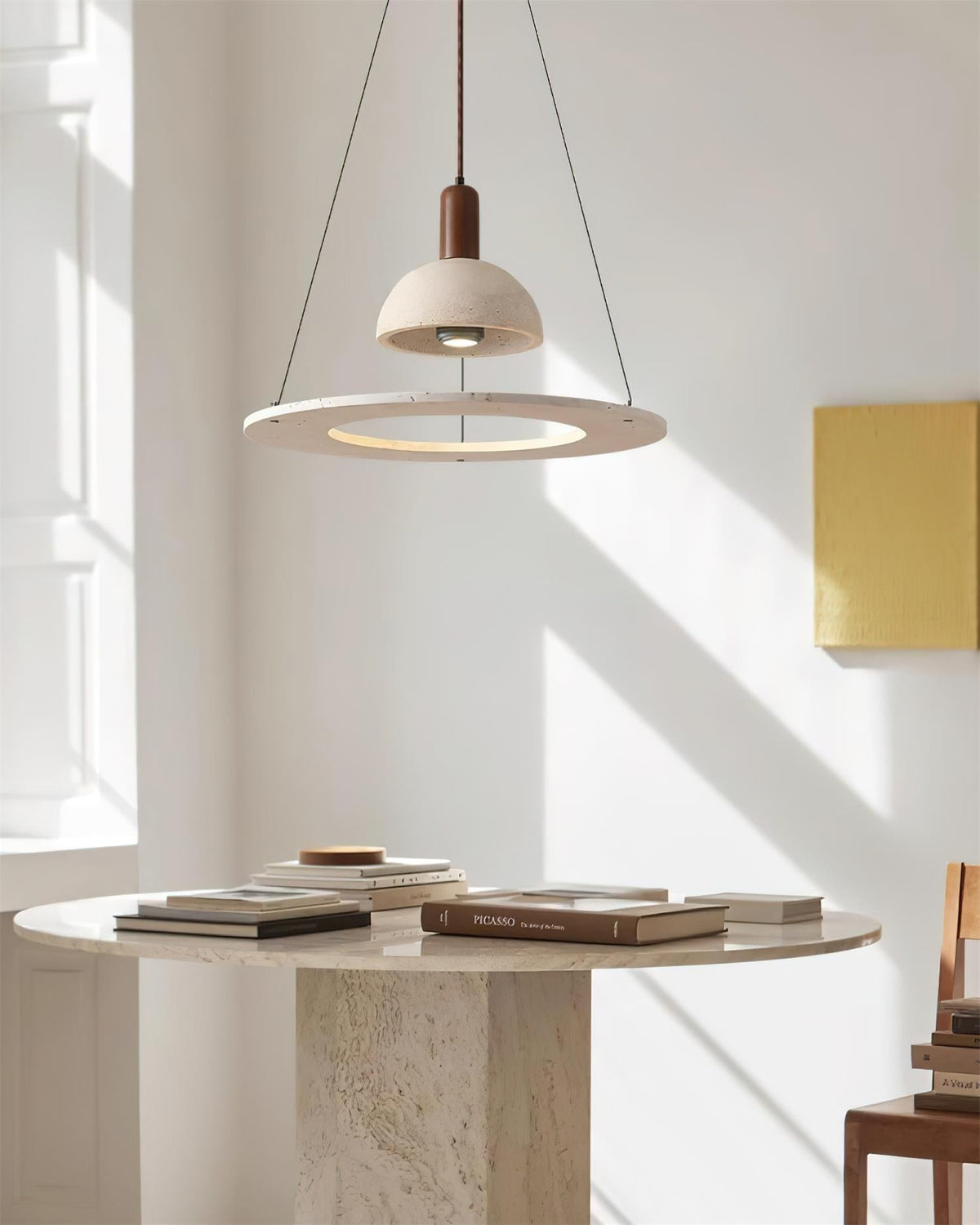 Valenise Travertine Dome & Ring -riippuvalaisin