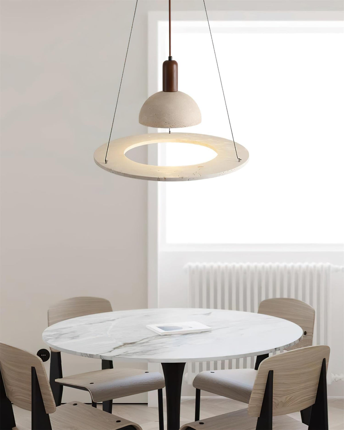 Valenise Travertine Dome & Ring -riippuvalaisin