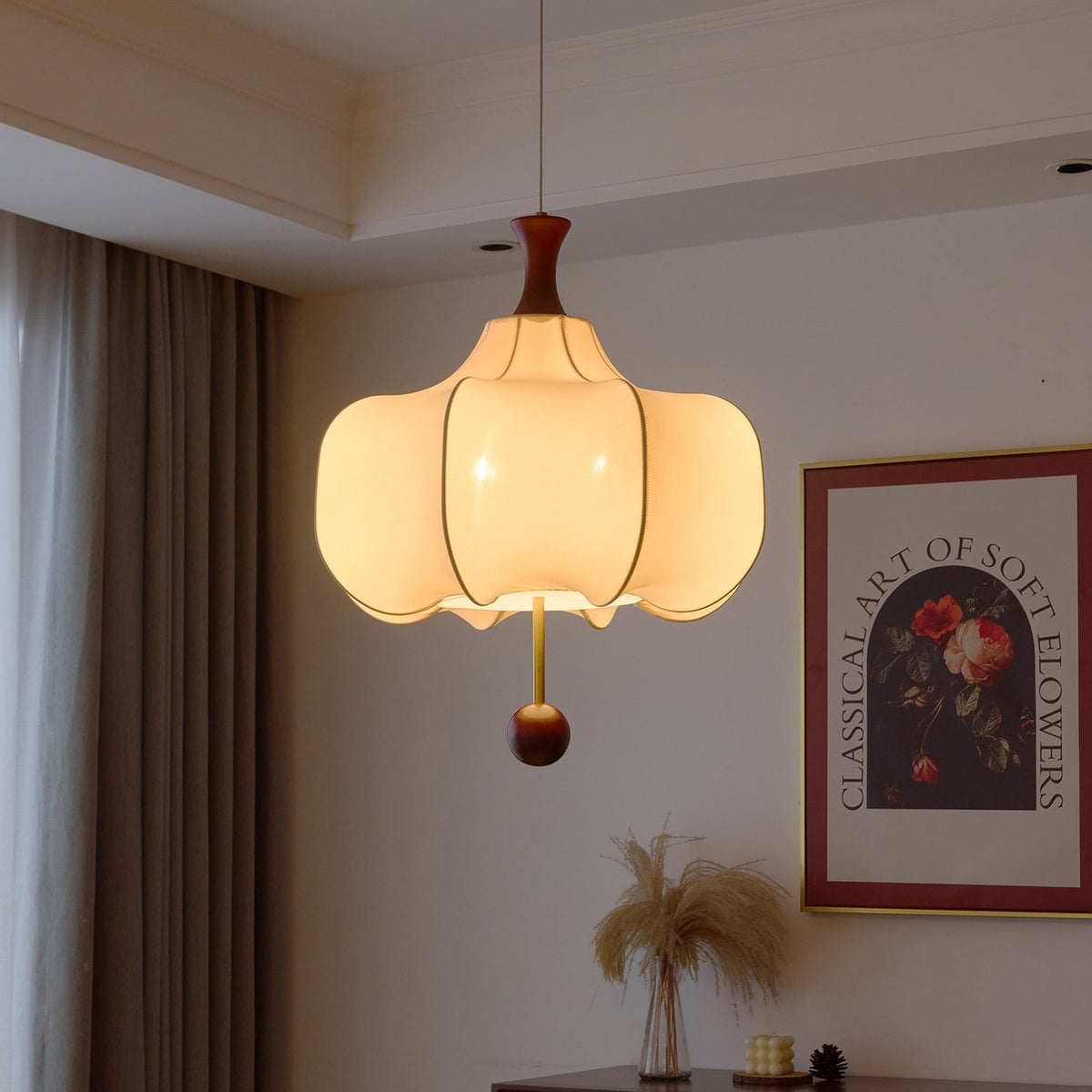 Venoryra premium elegant molnformad pendellampa i trä