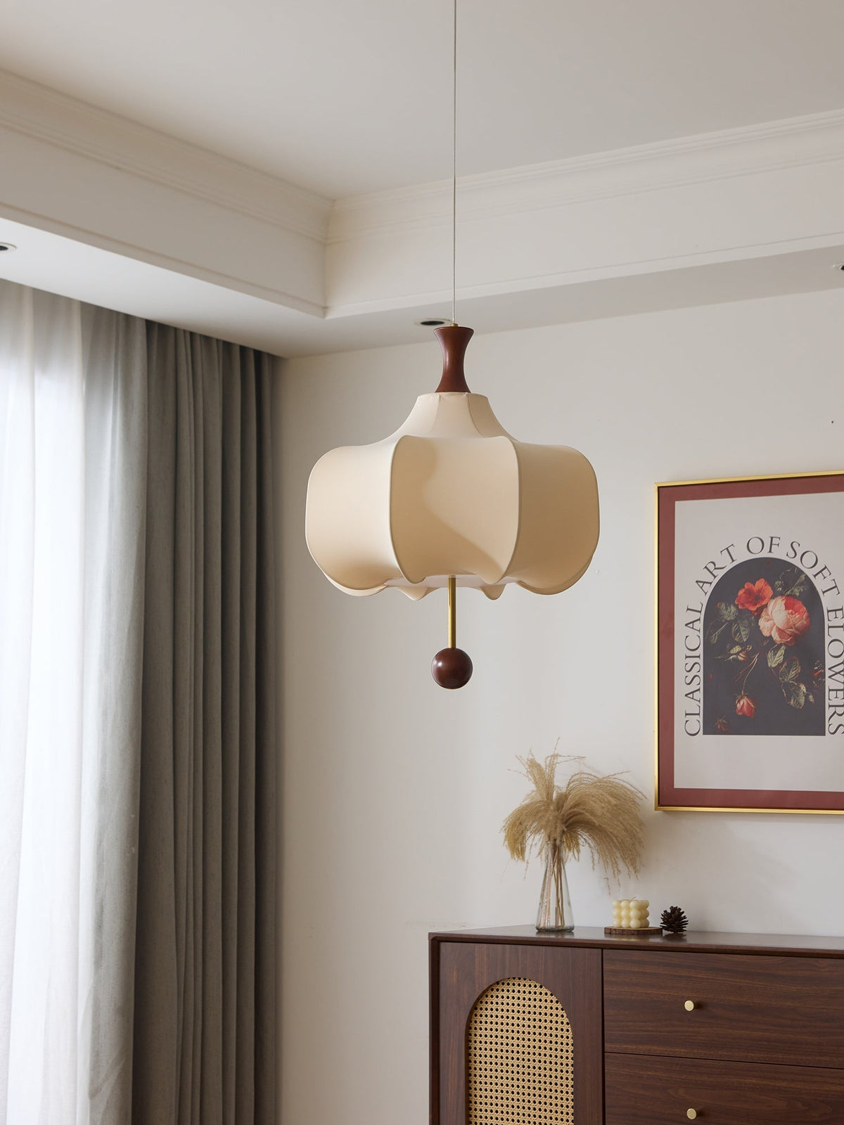 Venoryra premium elegant molnformad pendellampa i trä