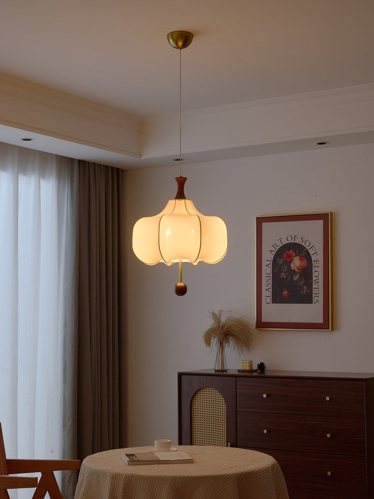 Venoryra premium elegant molnformad pendellampa i trä