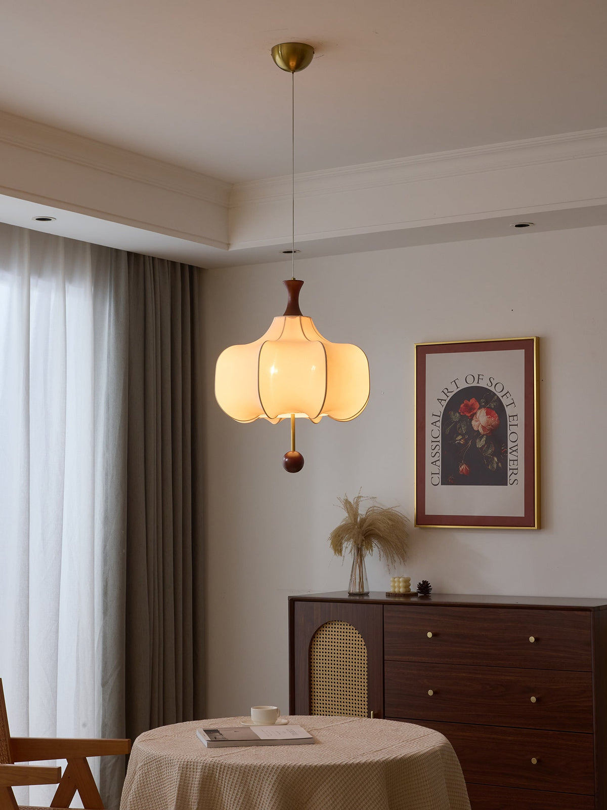 Venoryra premium elegant molnformad pendellampa i trä