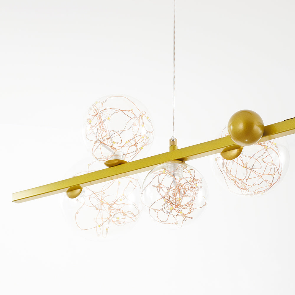 Valentina – art déco-hengiljós með lýsandi kúlum úr gleri