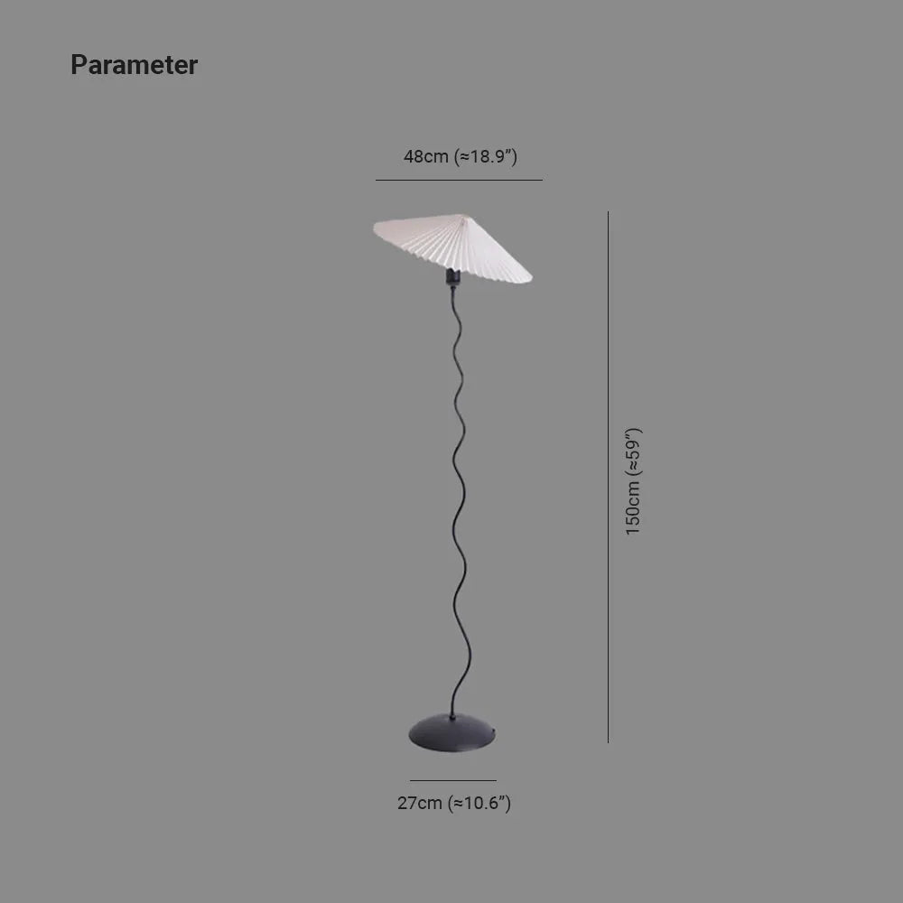 Ritta moderne svampeformet gulvlampe i stof med LED