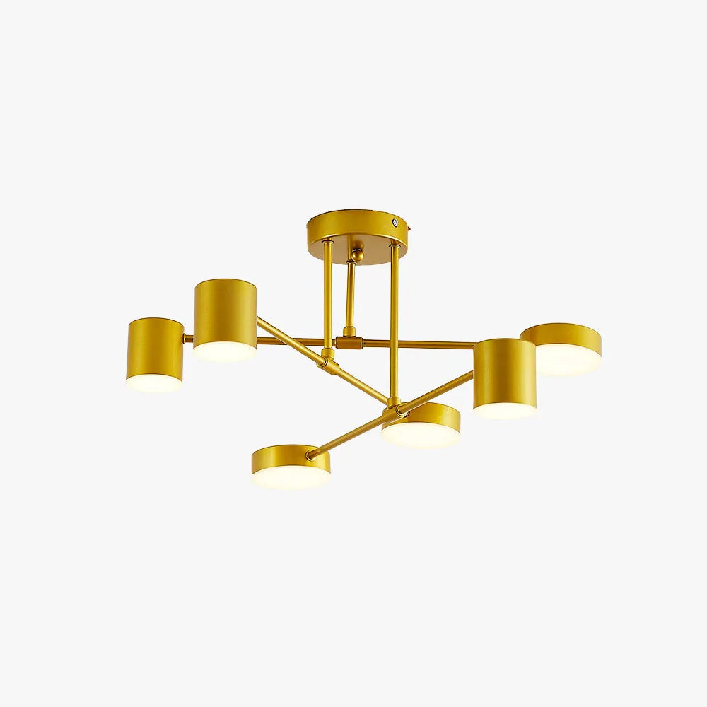 Sorex Ceiling Light LED Flush Black/White/Gold 6 Head