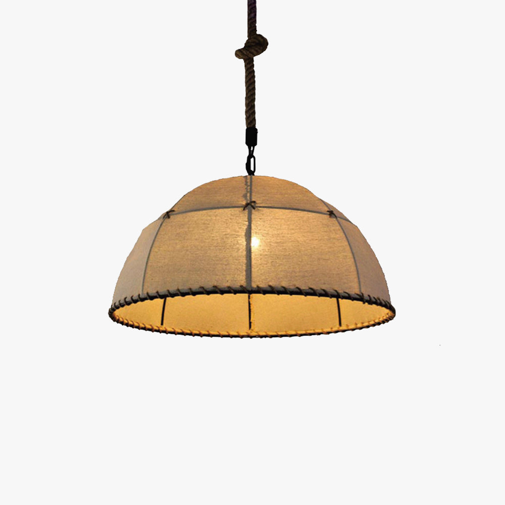 Ritta Industrial LED-riippuvalaisin, metallia ja köyttä, makuuhuoneeseen