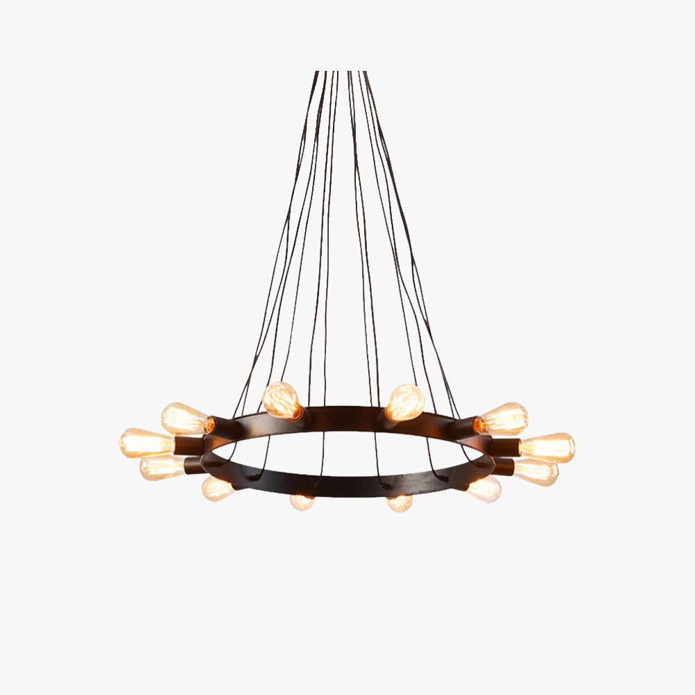 Silva Vintage LED Chandelier Brown Metal Living Room/Bar