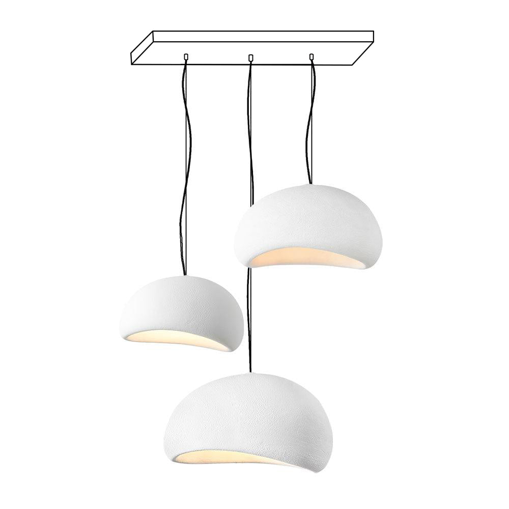 Wabi-sabi-henkinen kiviryhmäkattokruunu, orgaaninen muoto, minimalistinen taiteellinen ilme