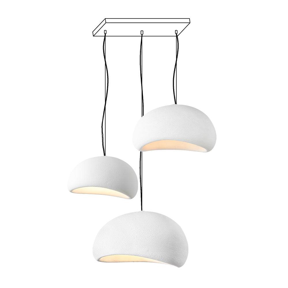 Wabi-sabi-henkinen kiviryhmäkattokruunu, orgaaninen muoto, minimalistinen taiteellinen ilme