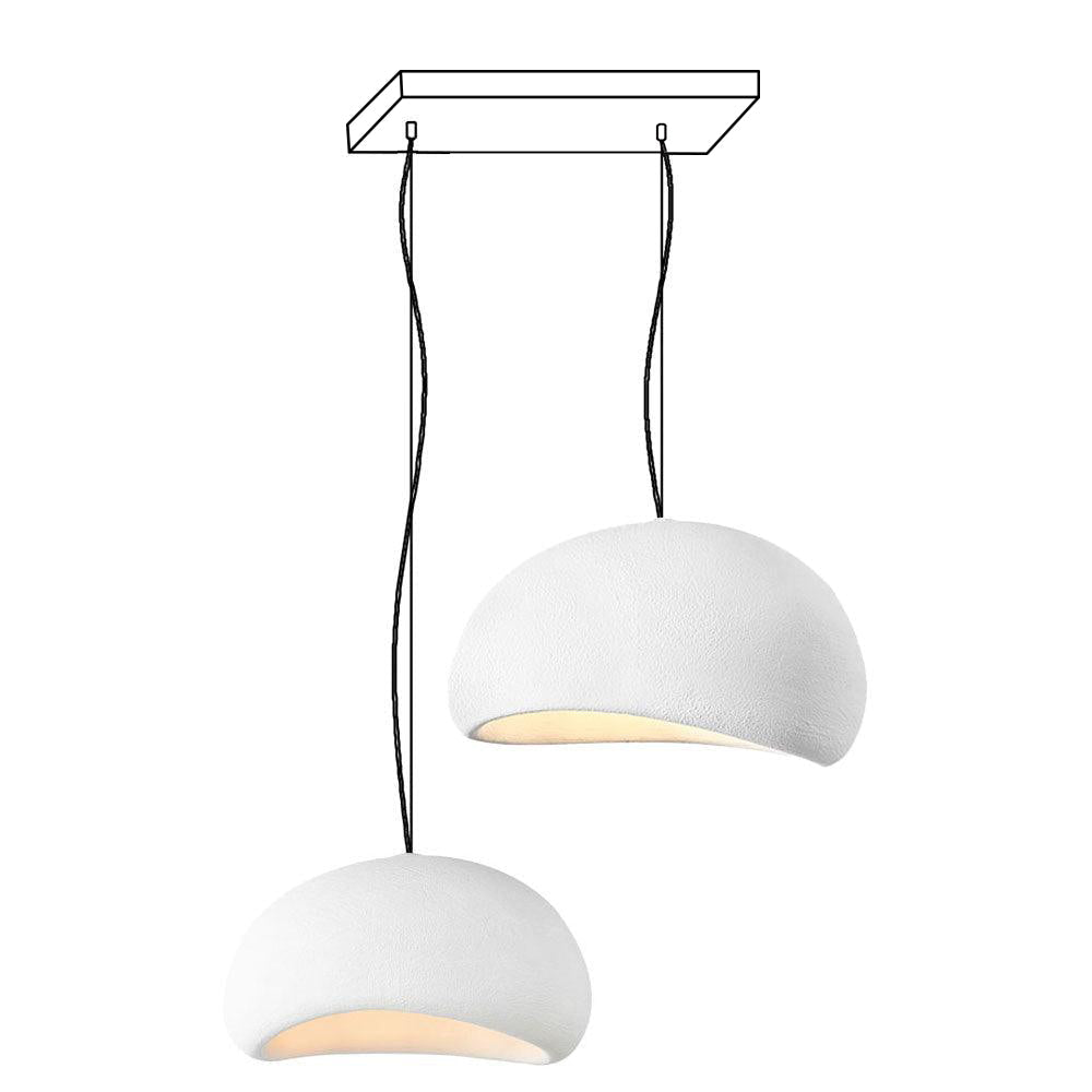 Wabi-sabi-henkinen kiviryhmäkattokruunu, orgaaninen muoto, minimalistinen taiteellinen ilme